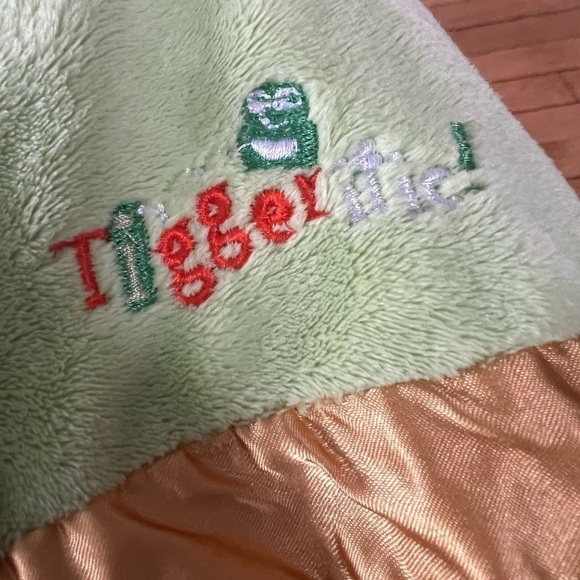 Disney Baby Tigger lovey baby blanket green satin nursery security blanket - Picture 3 of 5